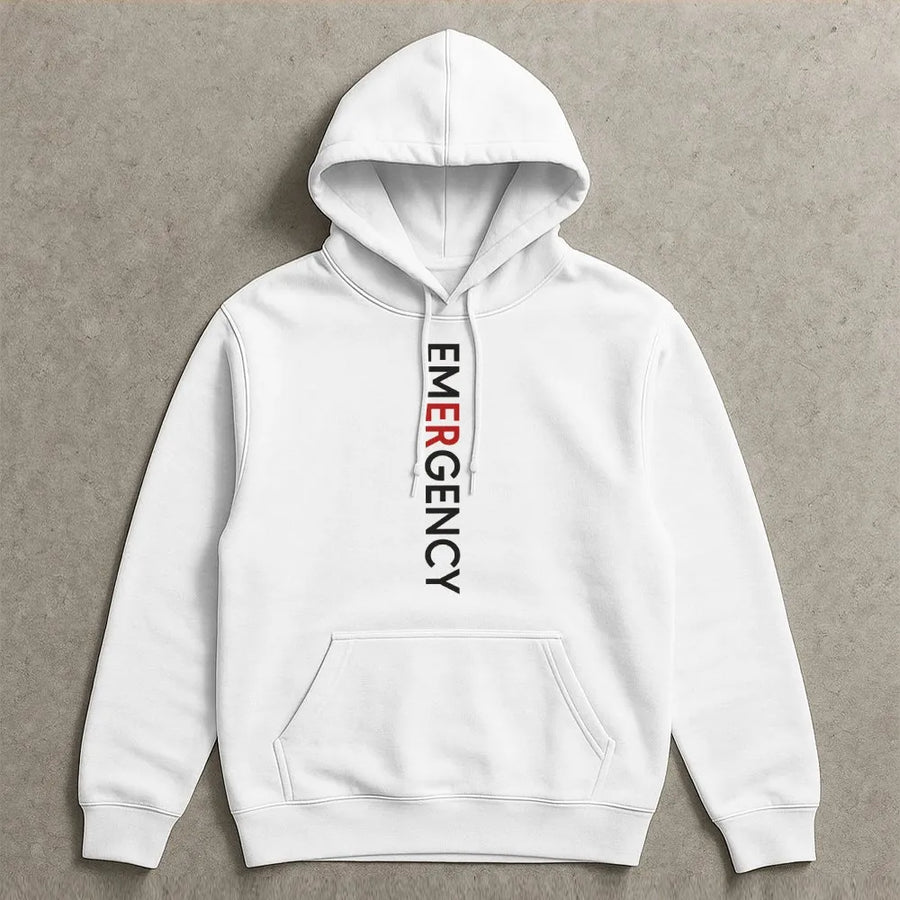 ER Nurse Hoodie | Minimalist Emergency Room Graphic Tee | Soft Cotton Apparel | Gift for Emergency Department Staff