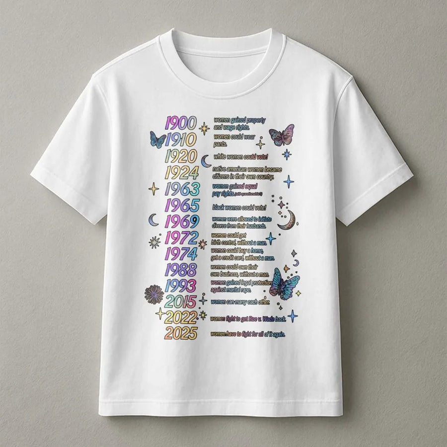 Women's Rights Timeline T-Shirt | Historical Milestones Graphic | Premium Unisex Crewneck | Feminist Activist Gift