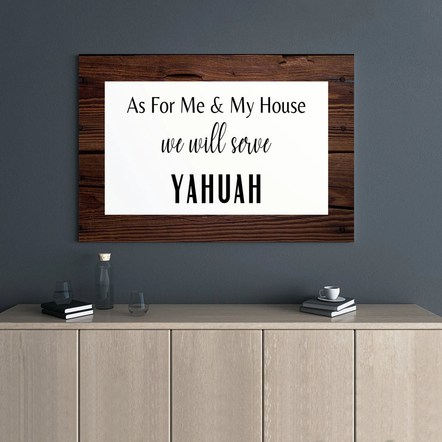 As For Me And My House Wall Art | Yahuah Scripture Canvas Print | Premium Gallery Wrap Decor | Inspirational Christian Home Blessing Gift