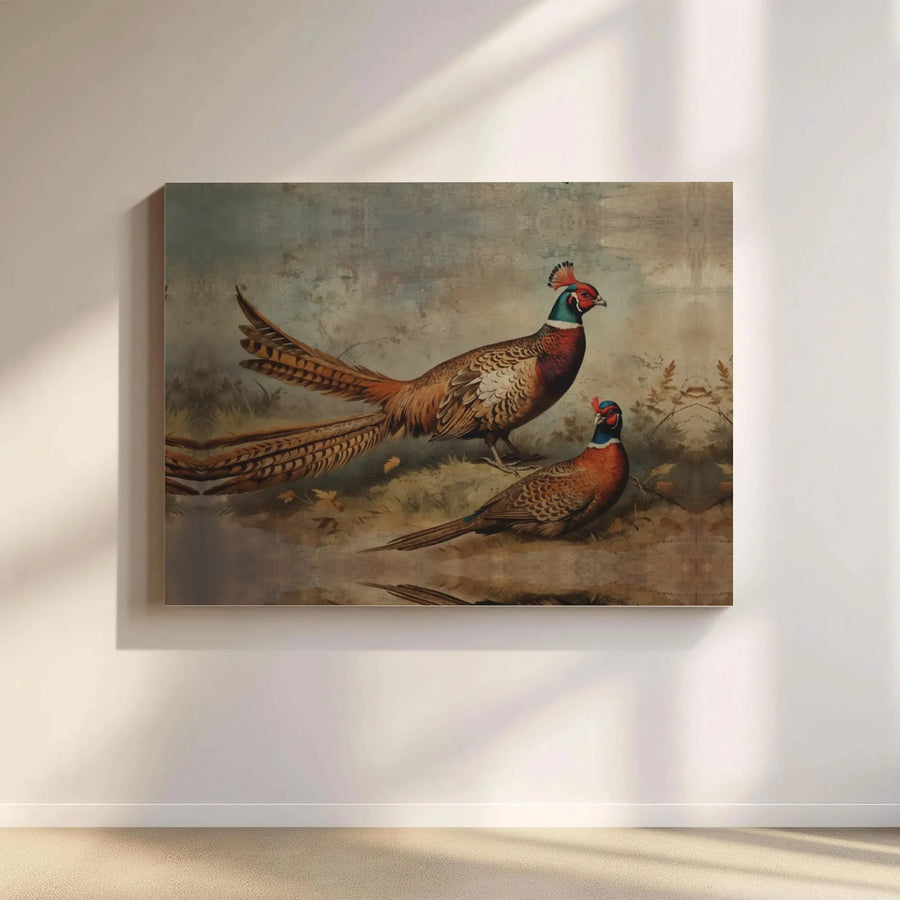 Pheasant Wall Art | Vintage Bird Oil Painting Print | Premium 1.25" Gallery Canvas | Rustic Cabin & Farmhouse Decor Gift