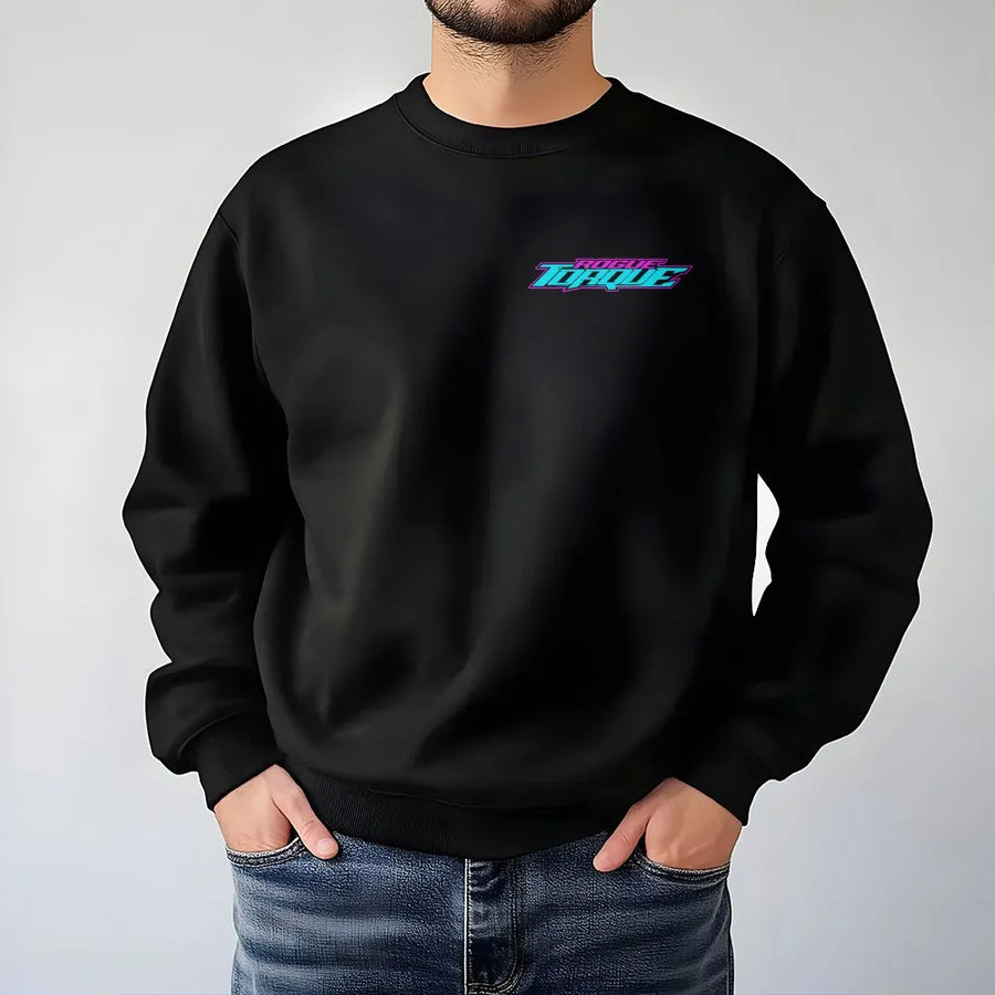 Retro Racing Sweatshirt | Rogue Torque 80s Neon Graphic | Premium Cotton Blend Pullover | Gift for Car Enthusiast