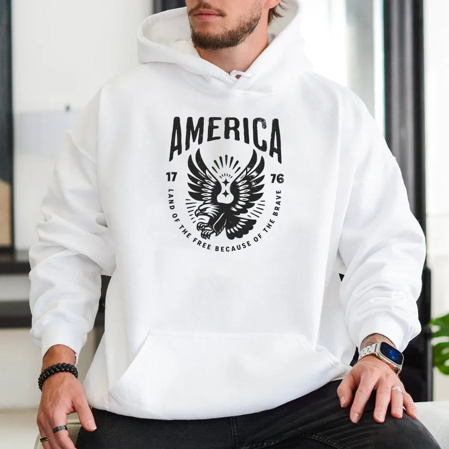 4th of July Hoodie | Vintage 1776 American Eagle Graphic | Premium Unisex Crewneck | Patriotic USA Independence Day Gift