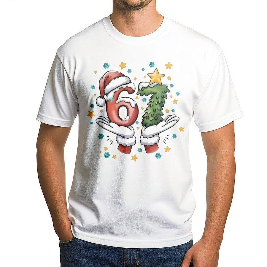 67 Christmas T-Shirt | Santa Claus Hands Meme Graphic Tee | Premium 100% Cotton Apparel | Funny Holiday Gift for Men and Women