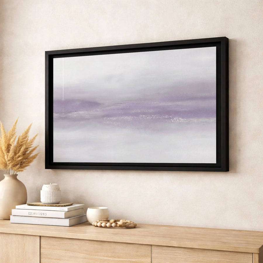 Abstract Lavender Landscape Canvas Print | Minimalist Misty Wall Art | Premium Fade-Resistant Gallery Wrap | Modern Home Office Decor