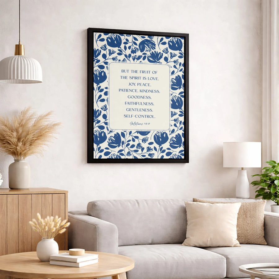 Fruit Of The Spirit Wall Art | Galatians 5:22-23 Bible Verse Decor | Premium Gallery Canvas | Christian Home Gift For Living Room Bedroom