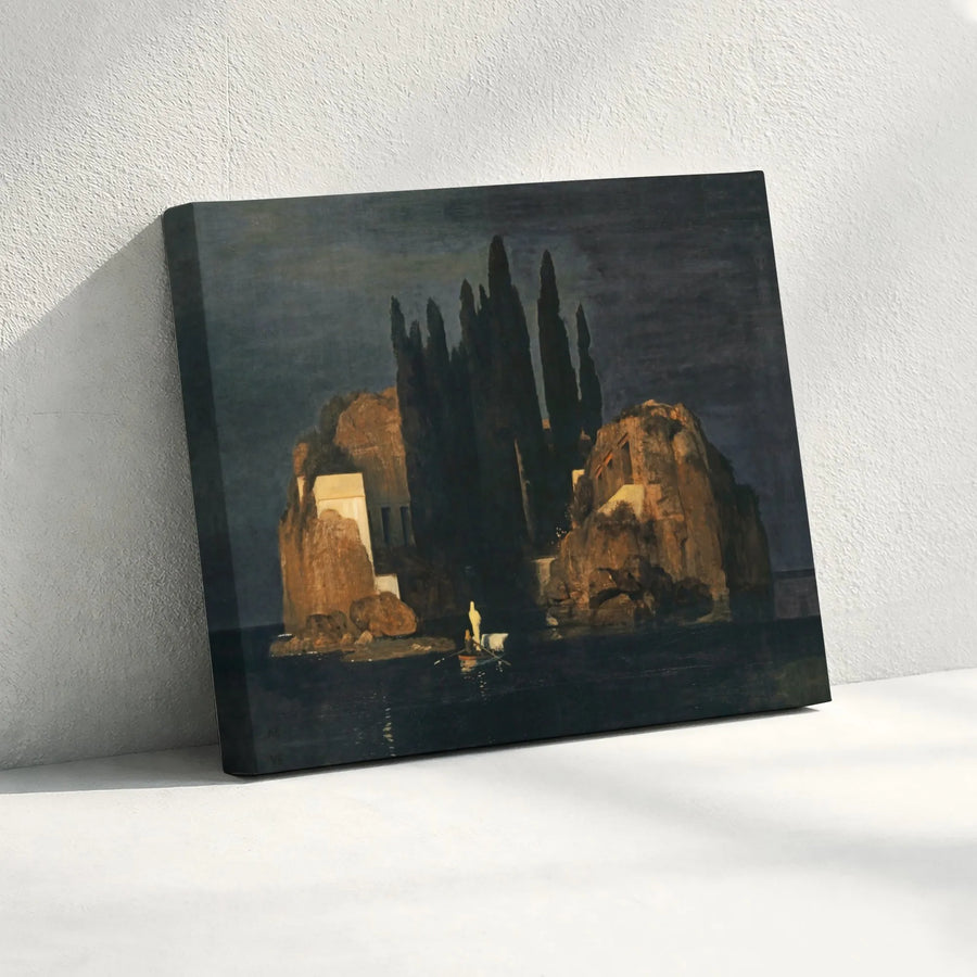 Isle Of The Dead Canvas Wall Art | Arnold Bocklin Classical Oil Painting Reproduction | Premium Gallery Wrapped 1.25" Profile | Gothic Home Decor Gift