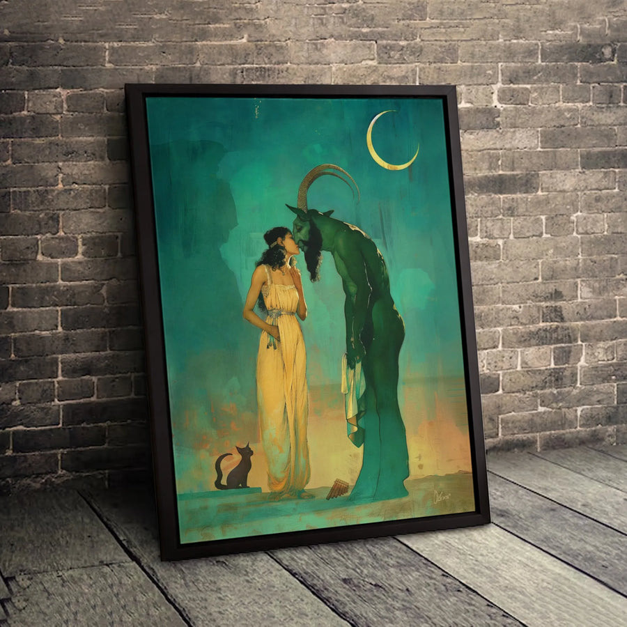 Pan The Horned God Canvas Art | Mythological Fantasy Wall Decor | Premium Fade-Resistant Print | Gothic Aesthetic Gift For Pagan Home