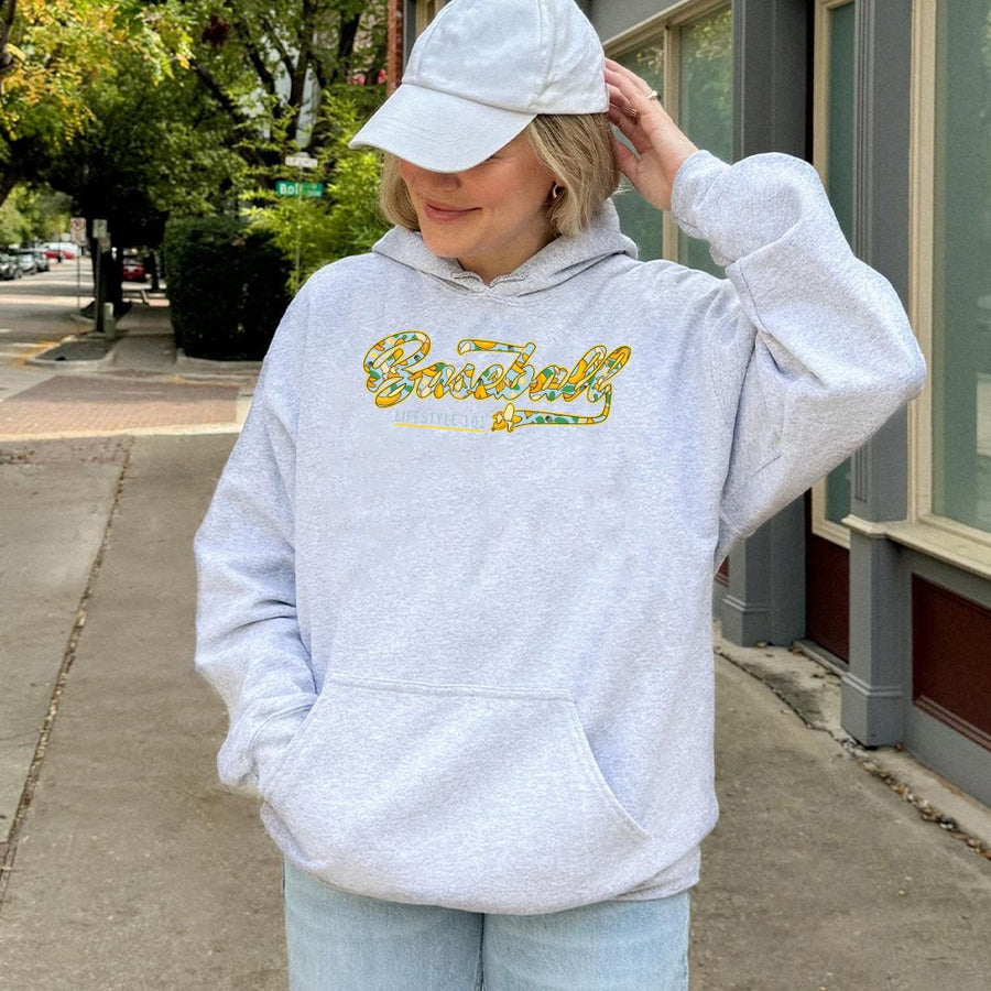 Baseball Banana Graphic Hoodie | Retro Sport Lifestyle Print | Premium Cotton-Blend Fleece | Unisex Gift for Baseball Fans & Players
