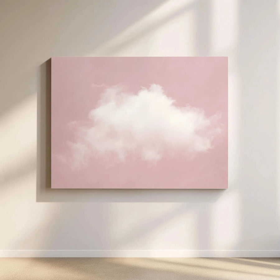 Pink Cloud Canvas Wall Art | Minimalist Dreamy Cloudscape Print | Premium Fade-Resistant Ink | Modern Bedroom & Nursery Decor
