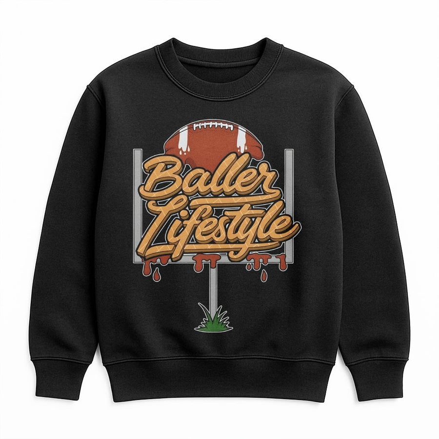 Baller Lifestyle Football Sweatshirt | Drip Graphic Goal Post Design | Premium Cotton Blend | Gift for Football Players and Sports Fans