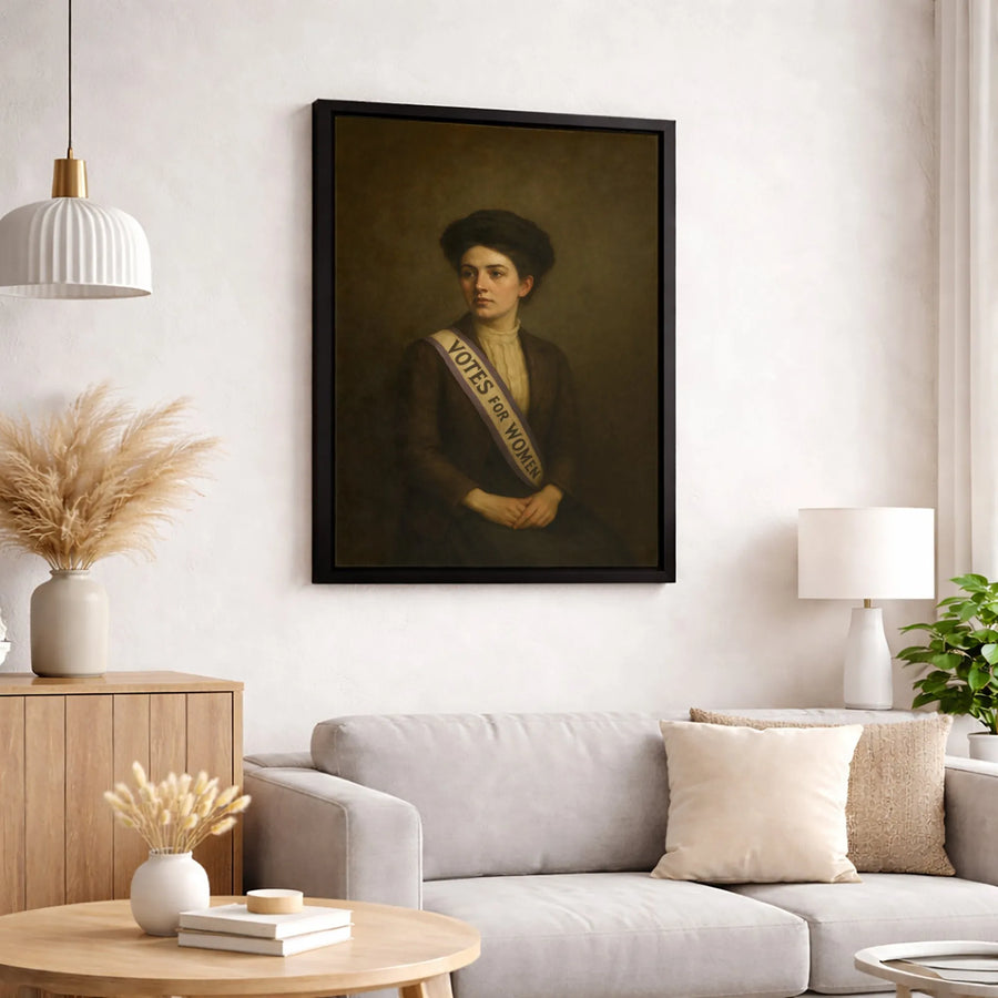 Votes For Women Suffragette Portrait Canvas | Historic Feminist Art Wall Decor | 1.25 Inch Premium Gallery Wrap | Empowering Gift For Her
