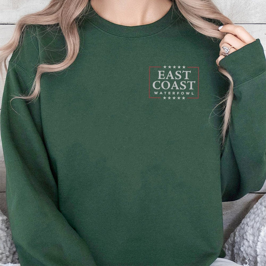 East Coast Waterfowl Sweatshirt | Duck Hunting Graphic Crewneck | Premium Cotton Blend | Unisex Outdoor Apparel Gift for Hunters