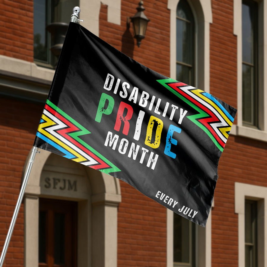 Disability Pride Month Flag | Inclusive Every July Celebration Banner | Premium UV-Resistant Polyester | Outdoor Home Decor Gift