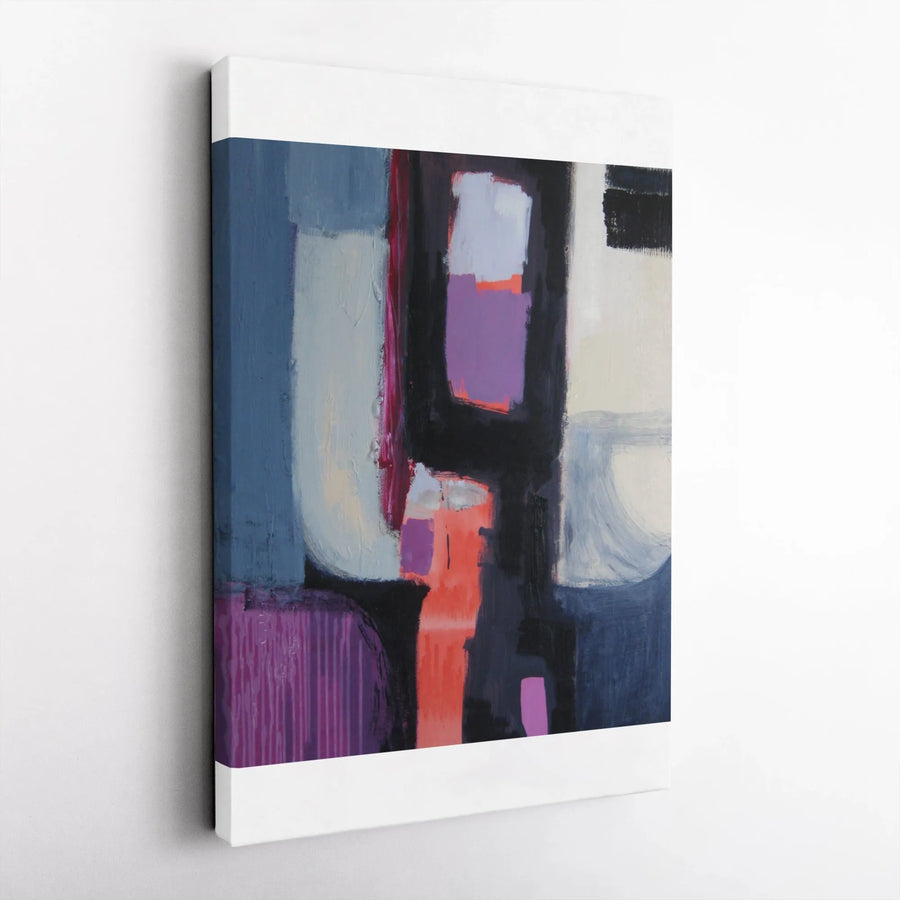 Modern Abstract Canvas Print | Bold Geometric Blocks & Brushstrokes | Premium 1.25" Thick Gallery Wrap | Contemporary Office & Home Decor Gift