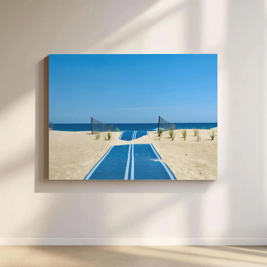 Beach Path Canvas Wall Art | Ocean Boardwalk Dunes Landscape | Premium Gallery Wrapped Print | Coastal Home Decor Gift for Beach Lovers