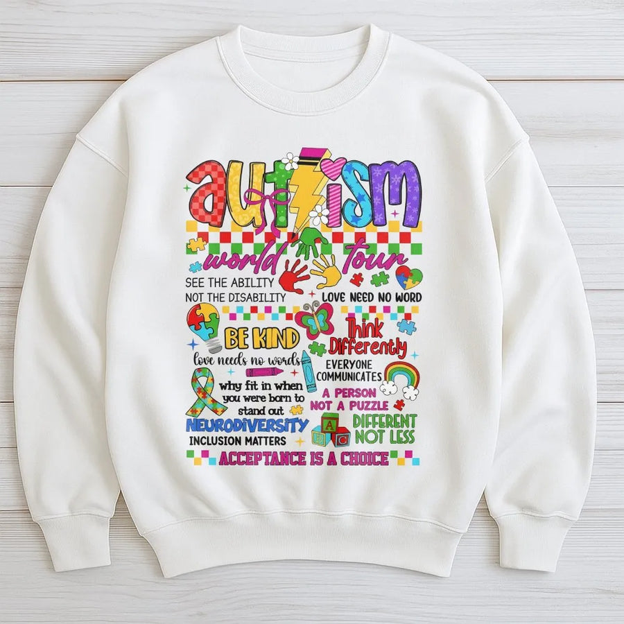 Autism Awareness Sweatshirt | Colorful Neurodiversity Support Graphic | Premium Cotton Blend | Inclusion Matters Gift for Advocates and Teachers