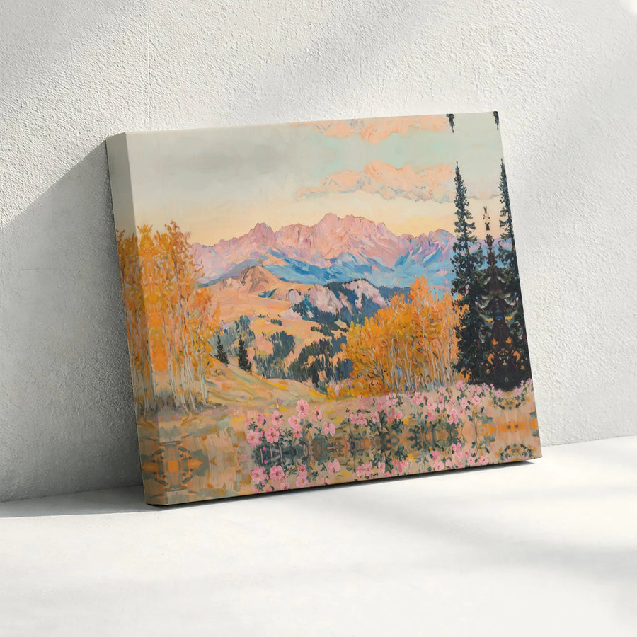 Autumn Mountain Landscape Canvas Print | Golden Aspen Forest Wall Art | Premium 1.25" Gallery Wrap | Nature-Inspired Home Decor Gift