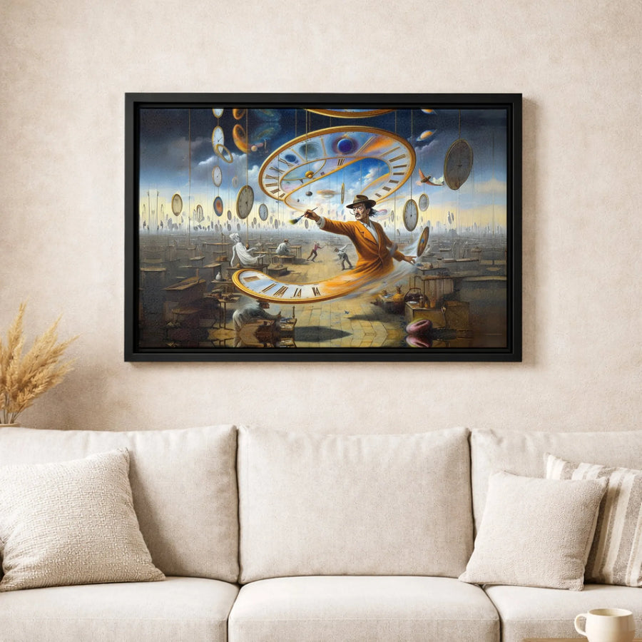 Surrealist Art Canvas Print | Melting Clock Dreamscape Wall Decor | Premium Gallery Wrap Gallery-Quality | Unique Gift For Art Lovers