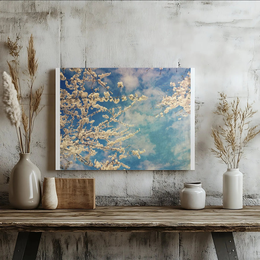 Cherry Blossom Canvas Wall Art | Vintage Cherry Tree Branches Print | Premium Gallery Wrap Canvas | Calming Bedroom Decor Gift