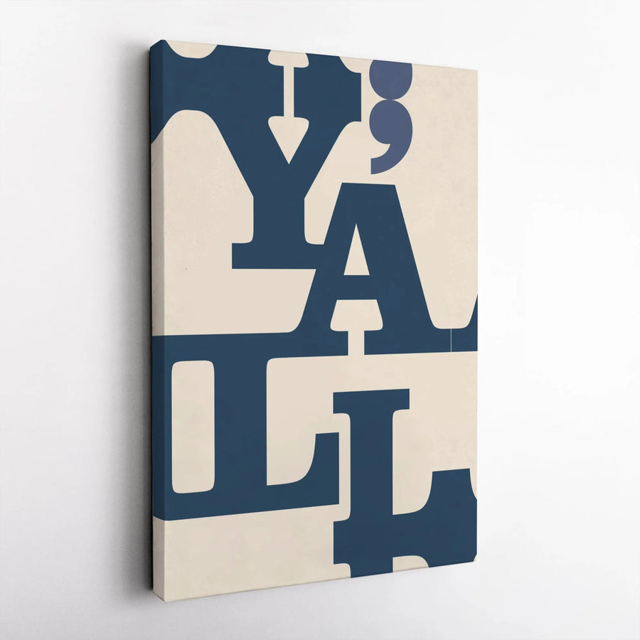 Y;All Typography Canvas Print | Modern Southern Quote Wall Art | Premium 1.25-Inch Gallery Wrap | Minimalist Decor For Living Room Or Office