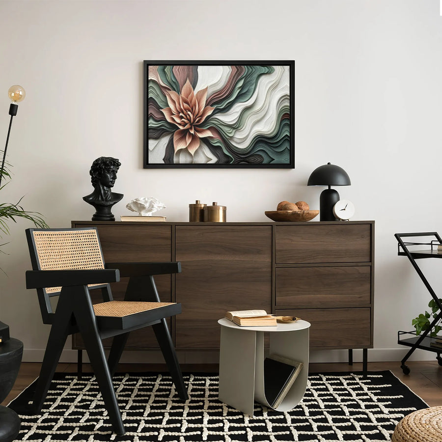 Abstract 3D Flower Canvas Art | Topographic Wave Wall Decor | Premium Fade-Resistant Gallery Print | Modern Home & Office Interior Accent