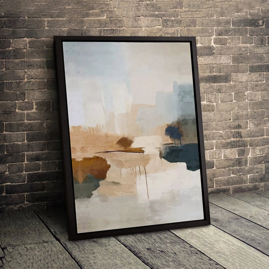 Abstract Landscape Wall Art | Modern Muted Earth Tone Painting | Premium Gallery Wrap Canvas | Neutral Home Decor for Living Room Office
