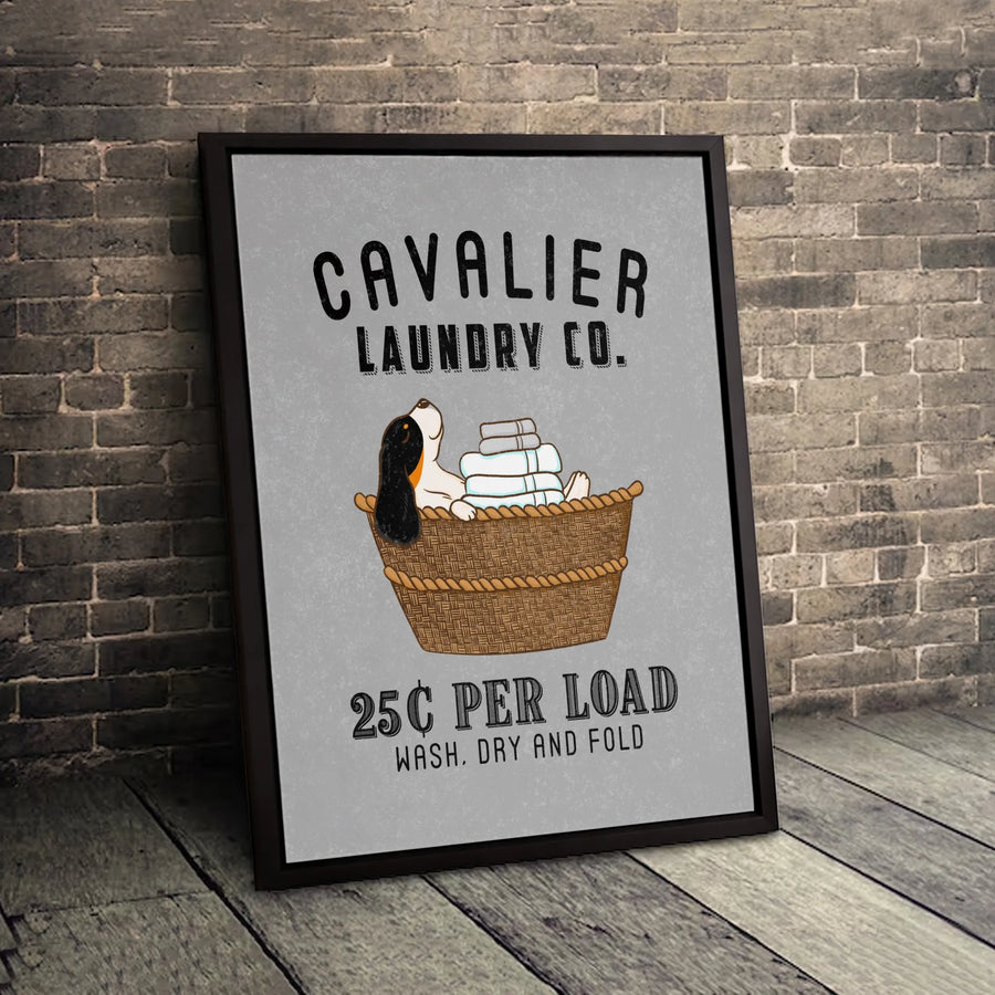 Cavalier King Charles Spaniel Wall Art | Laundry Room Decor Sign | Premium Gallery Wrap Canvas | Funny Dog Mom Gift
