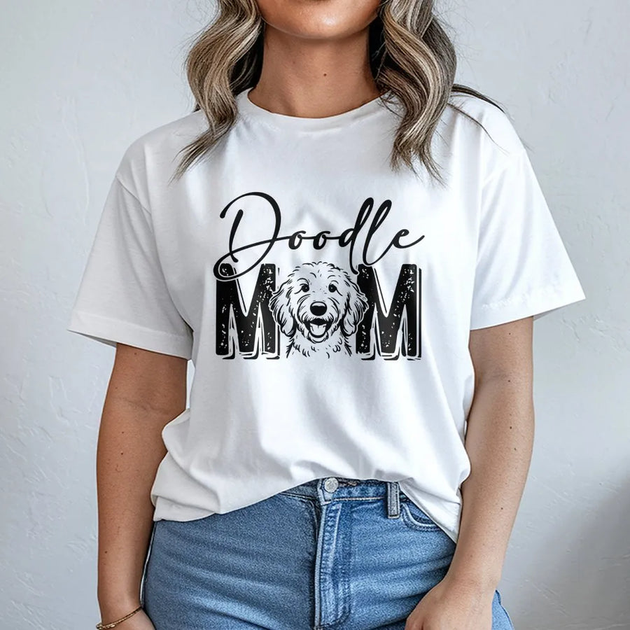 Goldendoodle Mom T-Shirt | Distressed Graphic Dog Lover Tee | Premium 100% Cotton | Cute Gift for Doodle Owners and Pet Parents