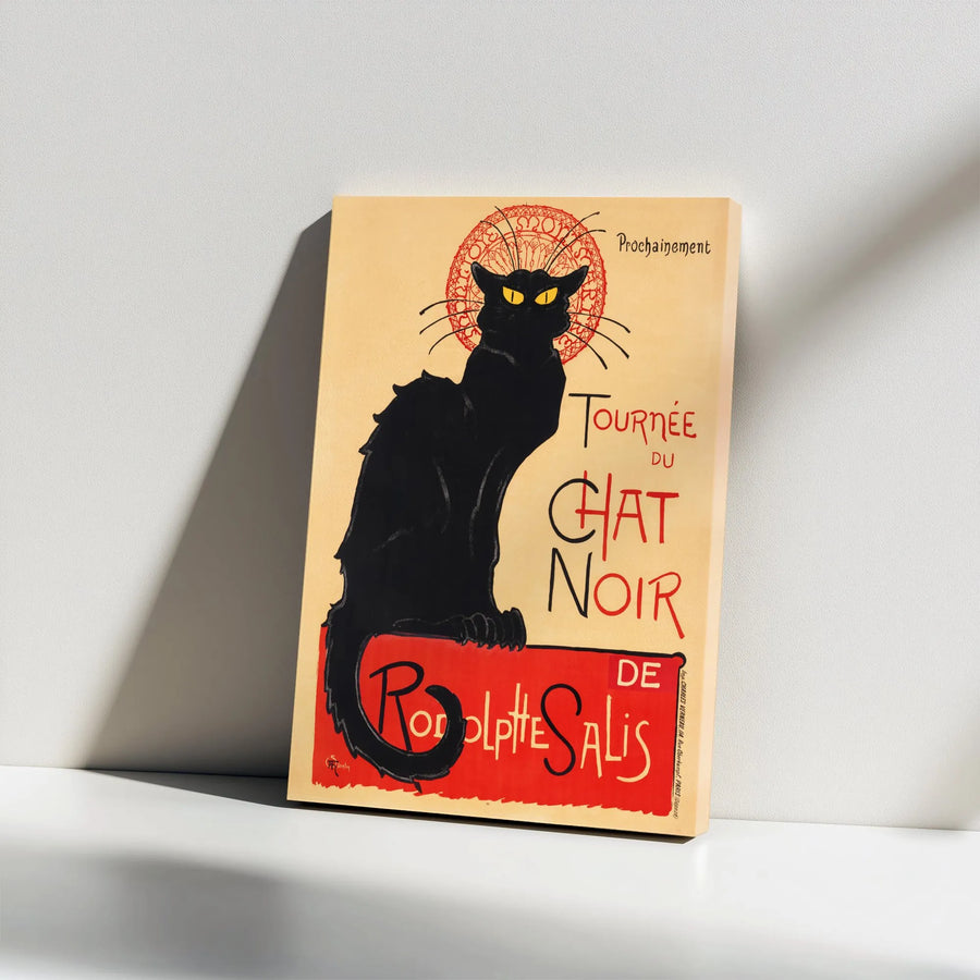 Le Chat Noir Canvas Print | Vintage French Poster by Théophile Steinlen | Premium Gallery Wrapped Art | Bohemian Home Decor Gift