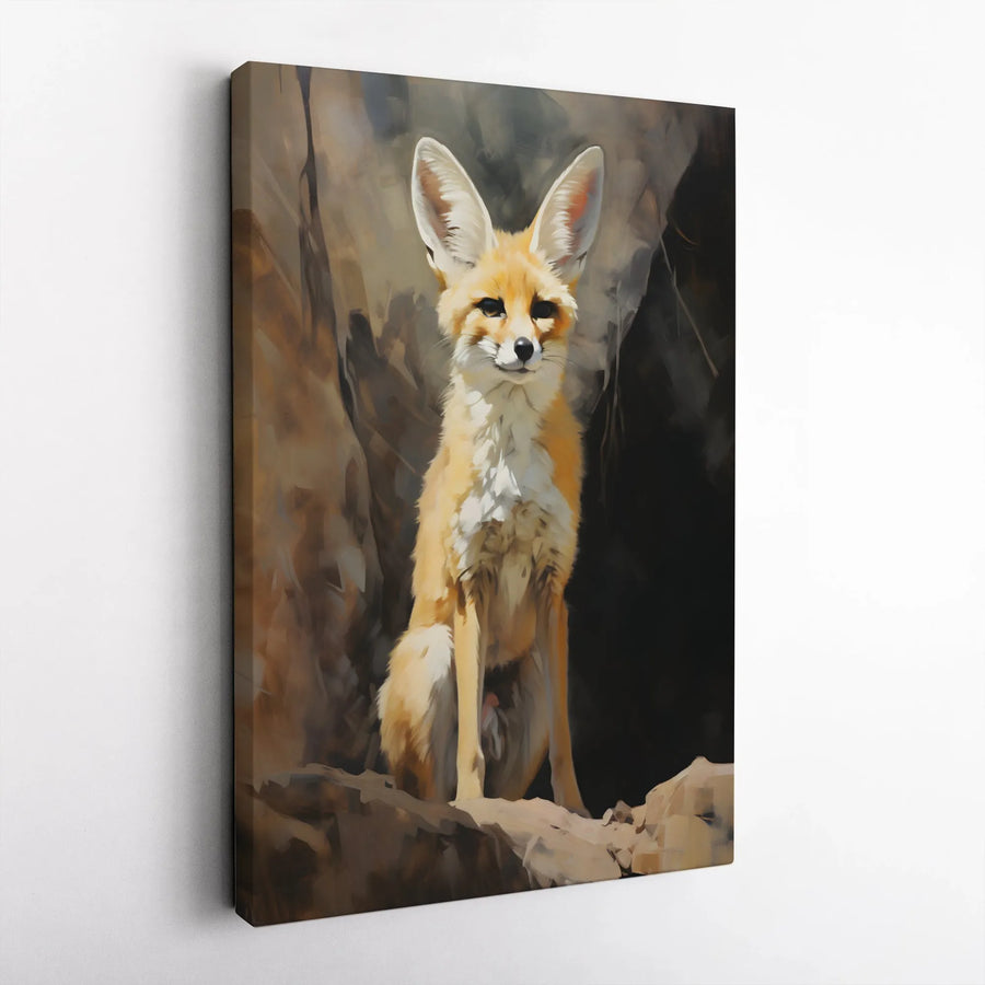 Fennec Fox Canvas Wall Art | Impressionist Desert Animal Portrait | Premium Gallery Wrap Decor | Wildlife Art Gift For Nature Lovers
