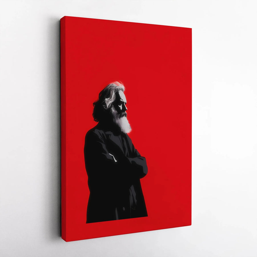 Karl Marx Canvas Wall Art | Pop Art Minimalist Portrait | 1.25" Gallery Wrap Premium Decor | History Office Gift