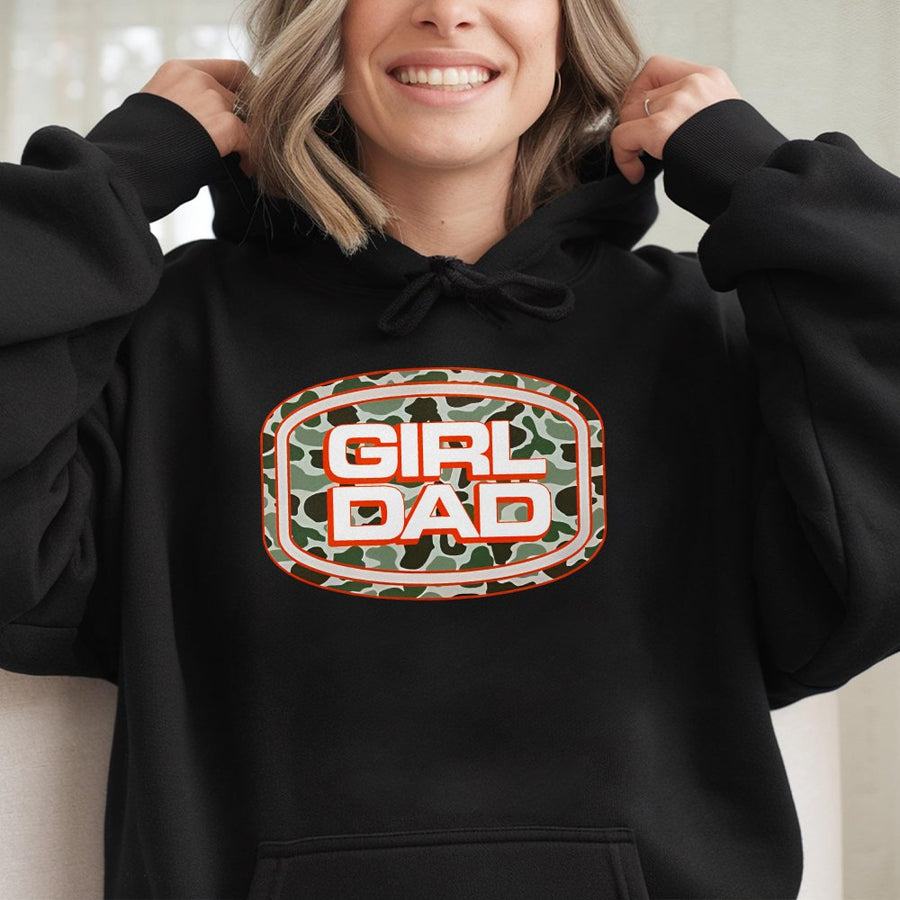 Girl Dad Hoodie | Camo Graphic Print | Soft Cotton Blend Premium Quality | Unique Gift for Proud Fathers and Dads