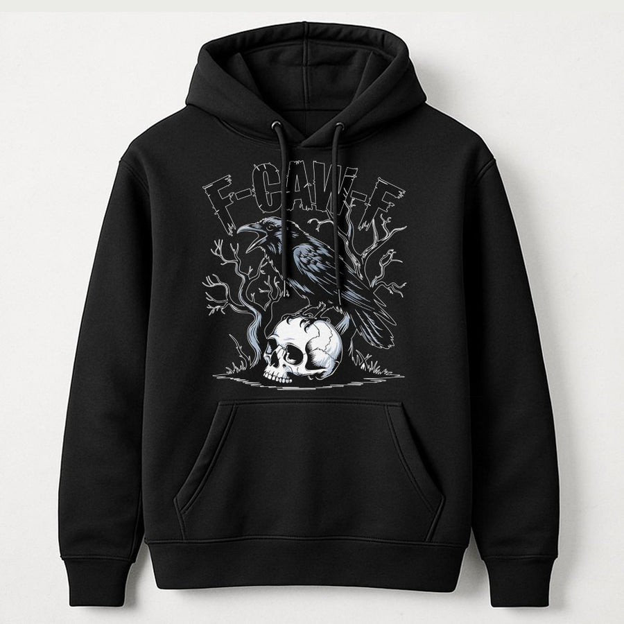Raven Skull Hoodie | Gothic Bird Graphic Aesthetic | Premium Cotton Blend | Dark Academia Gift for Bird Lovers & Witchy Fashion Fans