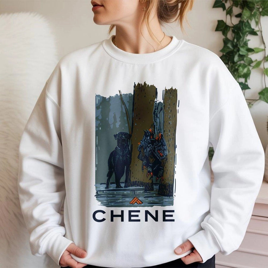 Chene Hunting Dog Sweatshirt | Duck Hunter Retriever Graphic | Premium Cotton Blend | Gift for Outdoorsmen and Sportsman