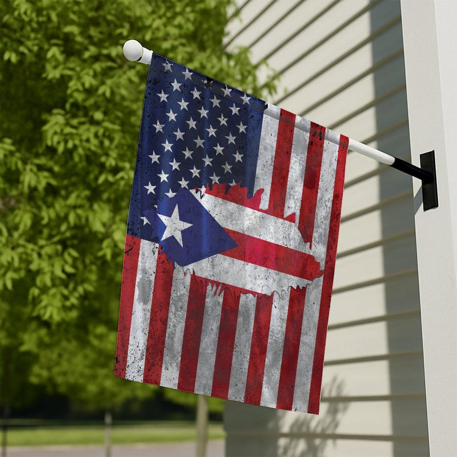 Puerto Rico USA Flag | Distressed Ripped Design | Premium Weather-Resistant Polyester | Patriotic Heritage Gift for Home Decor