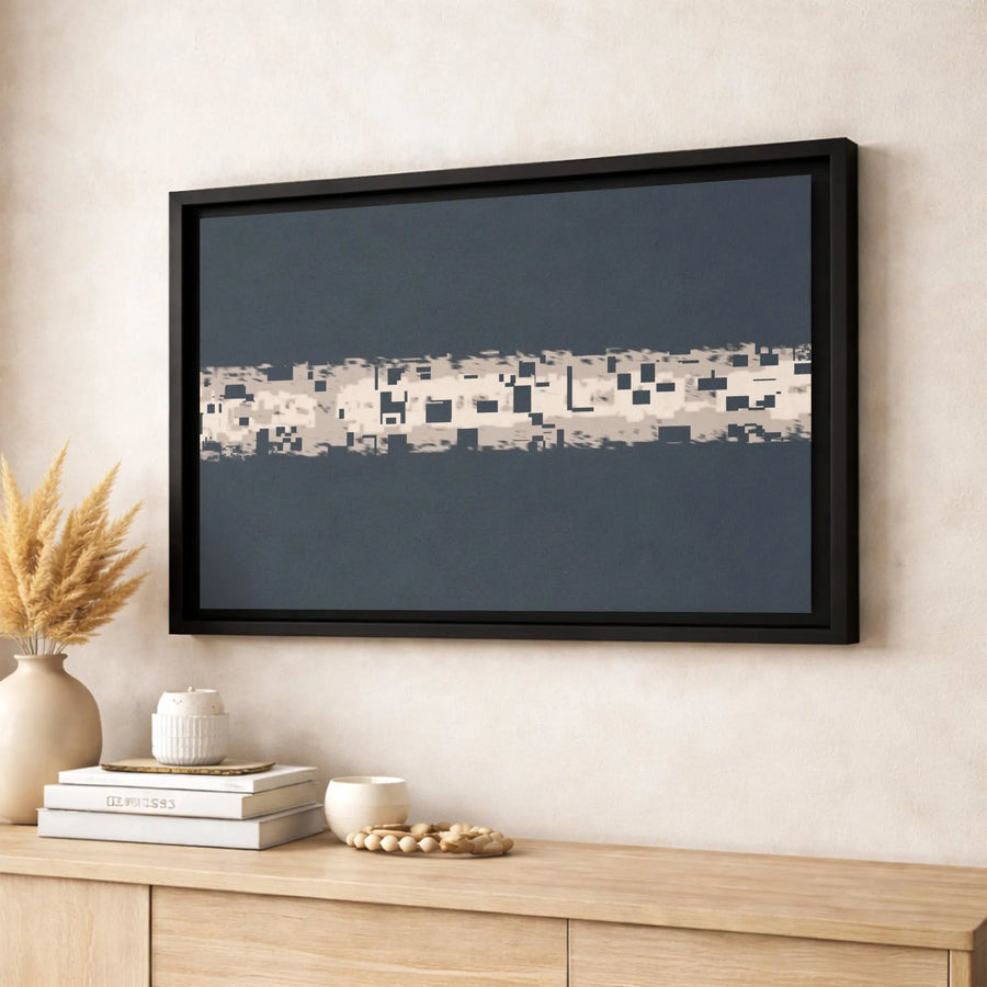 Abstract Digital Stripe Canvas Art | Modern Geometric Pixelated Wall Decor | Premium Gallery Wrap Print | Minimalist Office & Living Room Gift