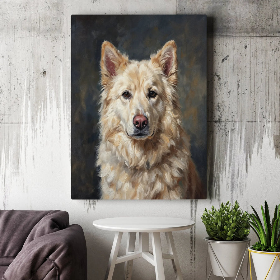 Golden Retriever Oil Painting Canvas | Impressionist Dog Portrait Wall Art | Premium Gallery Wrap Decor | Gift for Dog Lovers