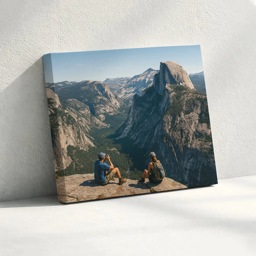 Yosemite Half Dome Canvas Wall Art | Panoramic Mountain Landscape Print | Premium Gallery Wrapped Decor | Gift for Hikers & Nature Lovers