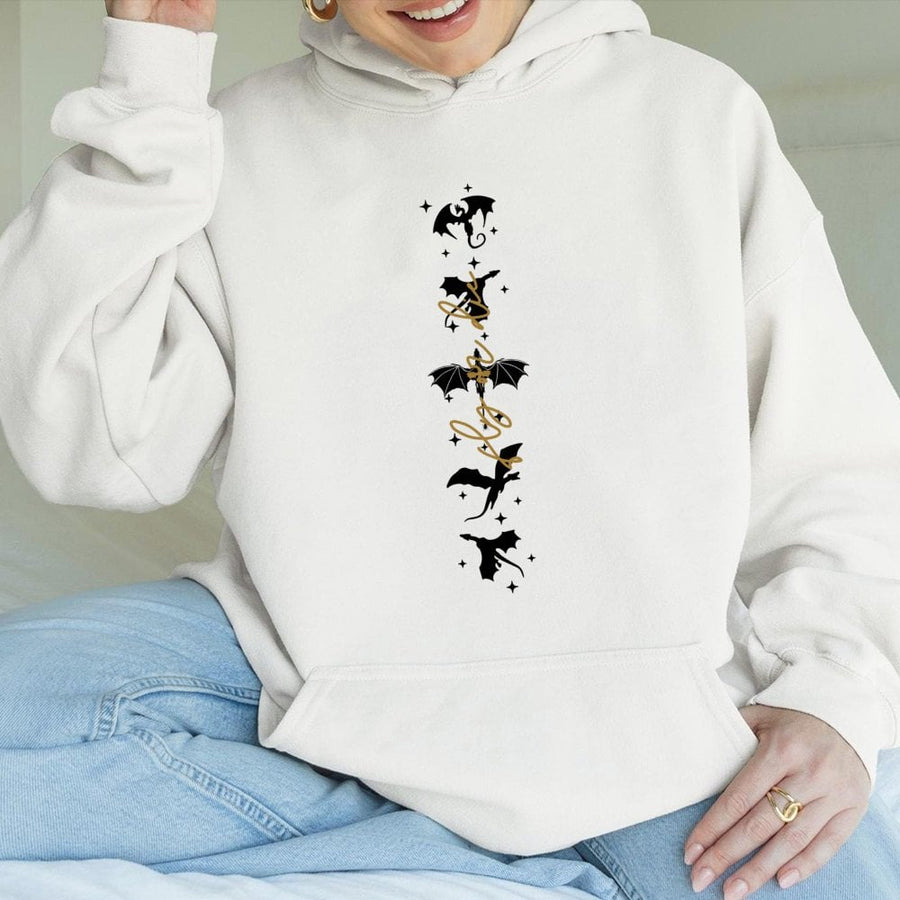 Dragon Rider Hoodie | Fantasy Bookish Reading Design | Premium Cotton Blend | Gift For Book Lovers Readers Book Club Apparel