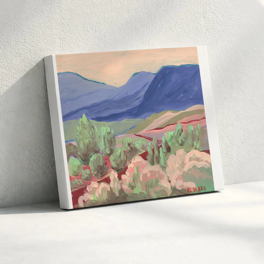 Provence Landscape Canvas Print | Impressionist Hillside Painting Wall Art | Premium Gallery Wrap Canvas | Boho Living Room Decor Gift