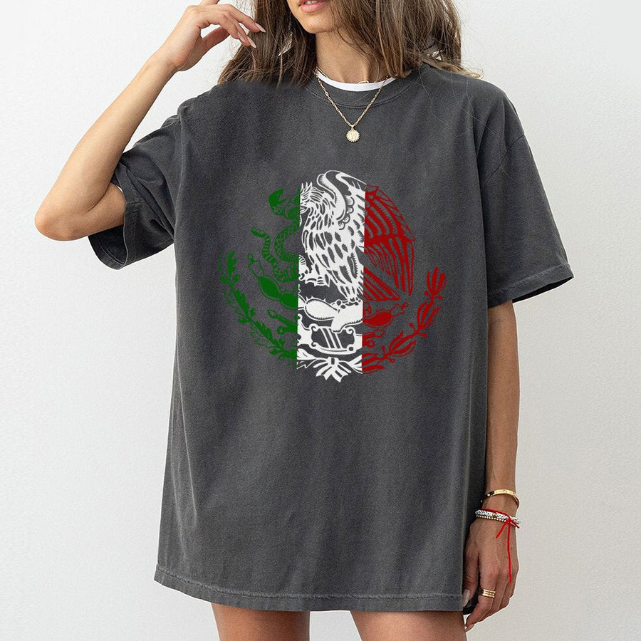 Mexico Flag Eagle T-Shirt | Patriotic Mexican Coat of Arms Graphic | 100% Cotton Premium Tee | Heritage Gift for Men and Women