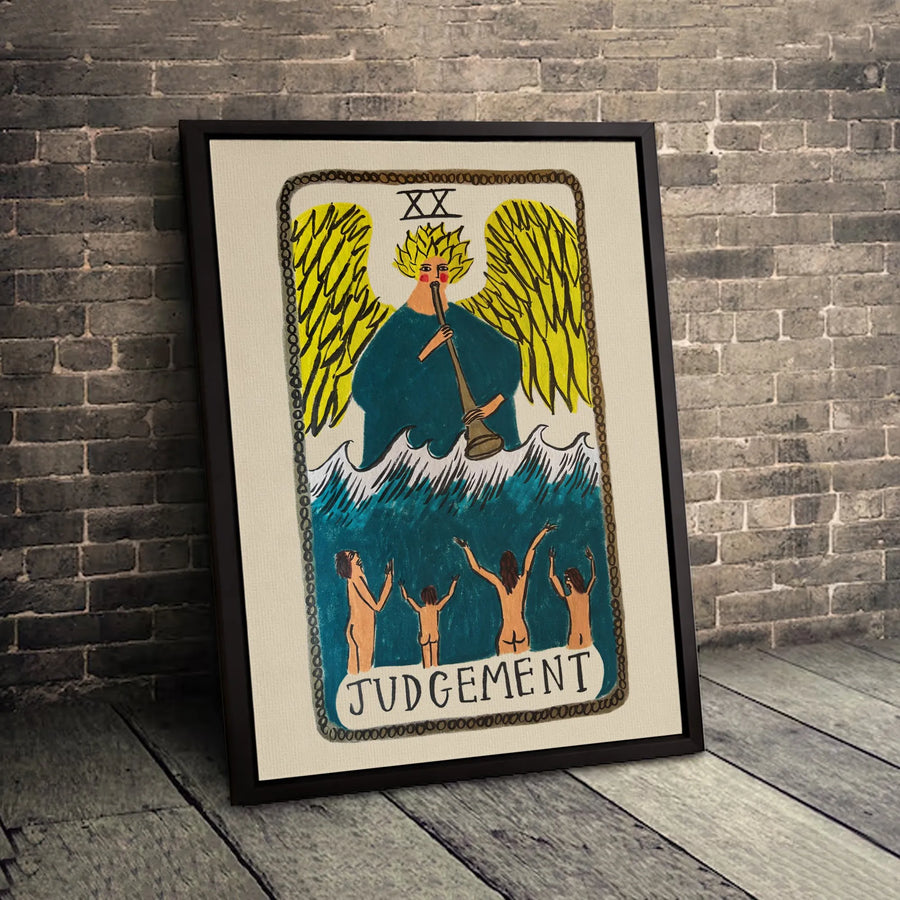 Judgement Tarot Card Canvas | XX Major Arcana Wall Art | Premium Gallery-Wrapped Print | Spiritual Home Decor Gift for Divination Enthusiasts