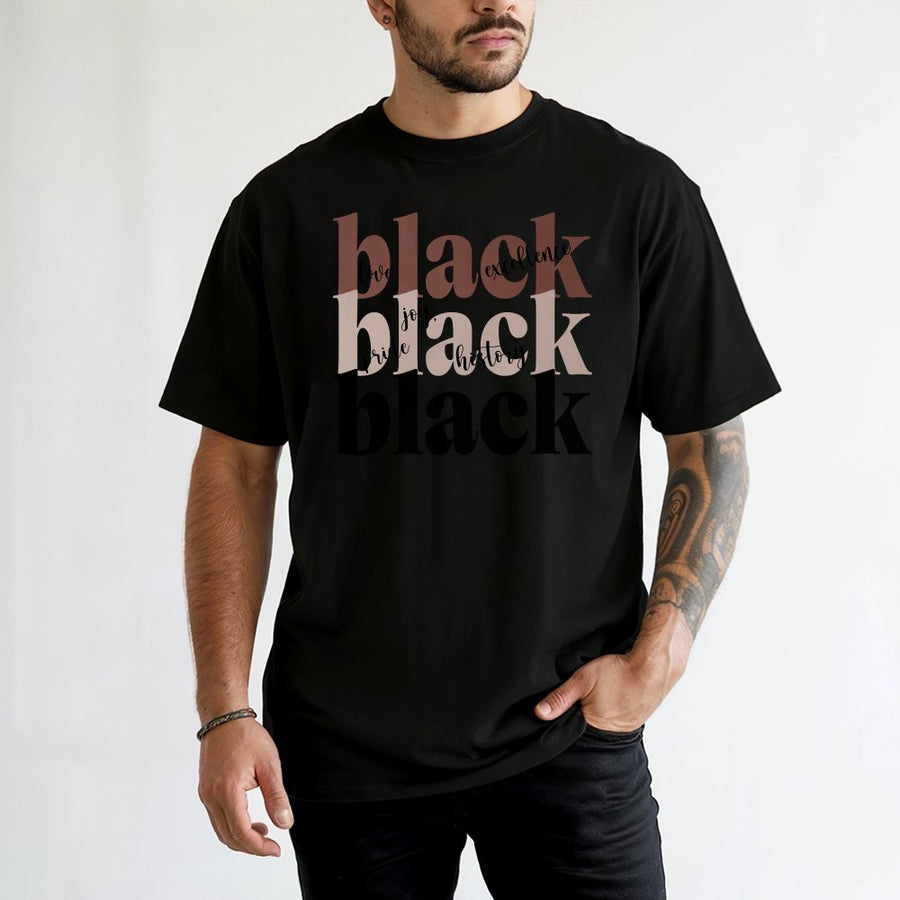 Black History Month T-Shirt | Love Joy Excellence Pride Graphic | 100% Cotton Premium Tee | Empowering African American Heritage Gift