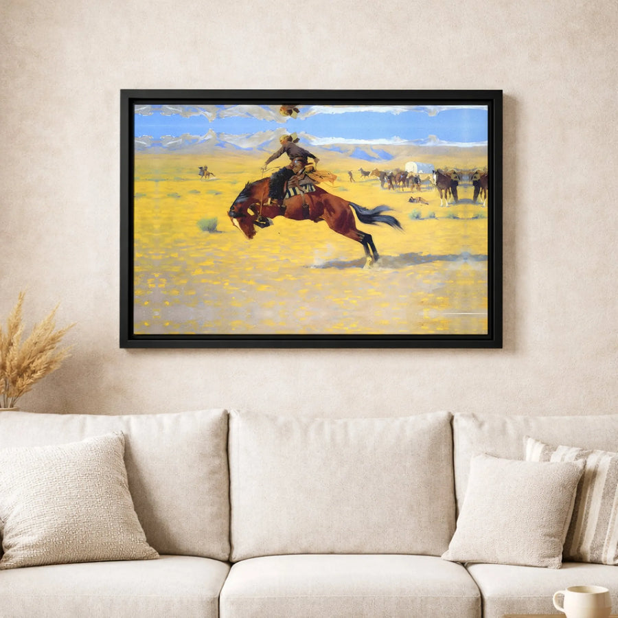 The Broncho Buster Canvas Print | Frederic Remington Western Wall Art | Premium Gallery-Wrapped Decor | Cowboy Rodeo Gift for Home Office
