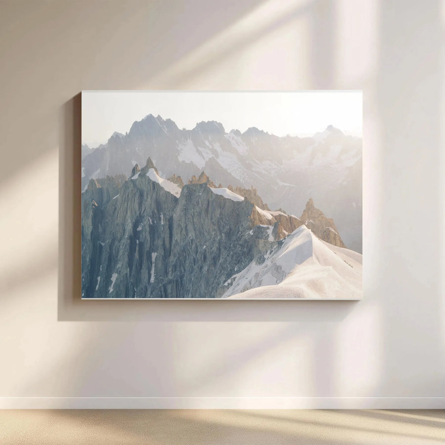 Mountain Landscape Canvas Print | Panoramic Snowy Peaks Photo | Thick Gallery Wrap Canvas | Modern Rustic Wall Decor Gift