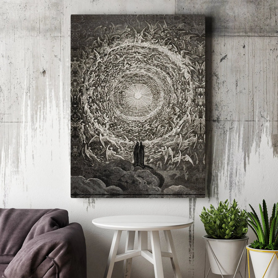 Gustave Doré Canvas Wall Art | Dante's Paradiso Celestial Illustration | Premium Gallery Wrap Canvas | Collector's Gift for Literature Lover
