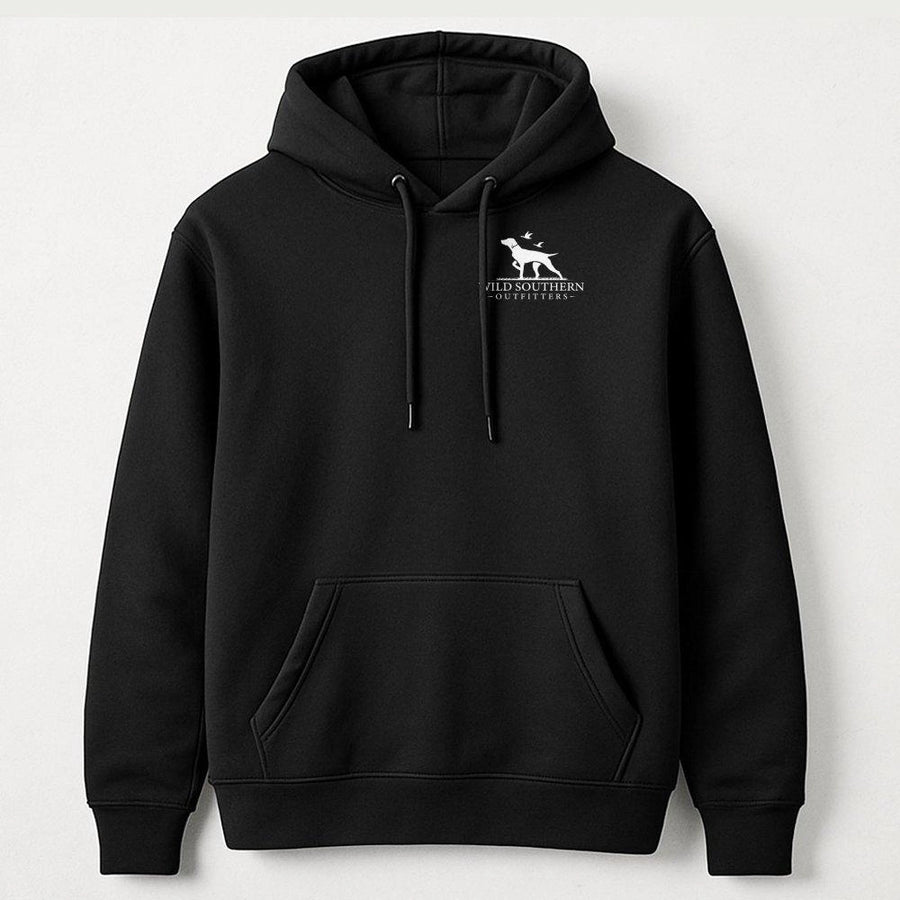 Wild Southern Bird Dog Hoodie | Pointer Hunting Logo Graphic | Premium Soft Cotton Blend | Outdoor Gift for Sportsman and Nature Lovers