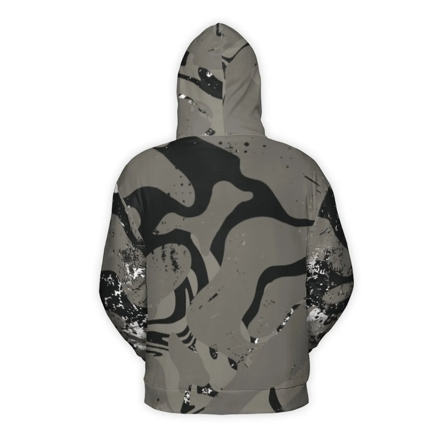 Be Happy Melting Smiley Face Hoodie | Abstract Camo Graphic Streetwear | Premium Soft Polyester Brushed Fleece | Unisex Casual Pullover Gift