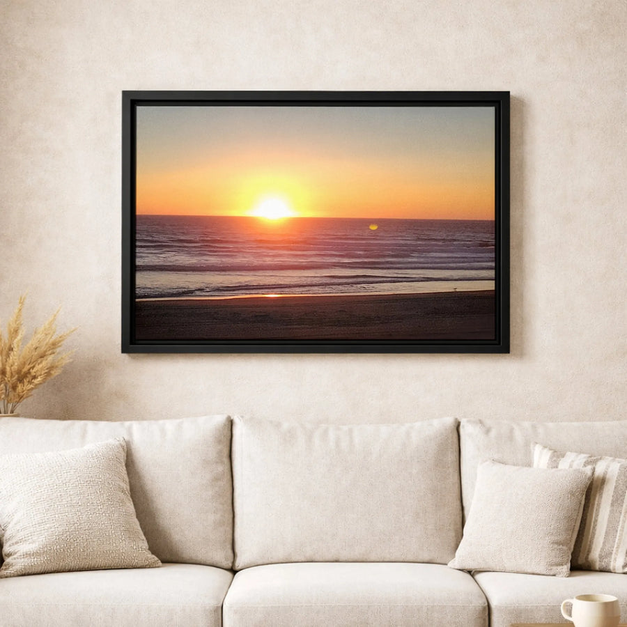 Coastal Ocean Sunset Canvas Print | Gold Beach Horizon Wall Art | 1.25-Inch Gallery Wrap | Premium Decor For Modern Living Room