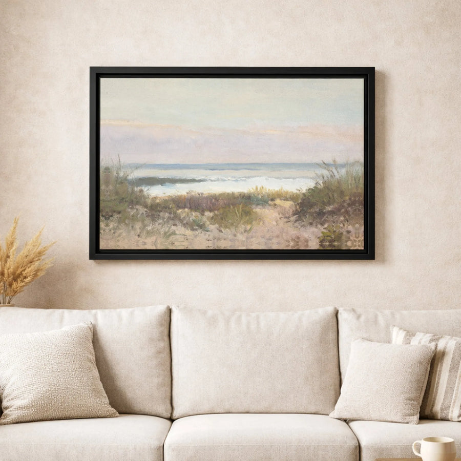 Coastal Beach Canvas Wall Art | Impressionist Ocean Waves Landscape | Premium Gallery Wrapped Print | Serene Seascape Decor for Home or Office